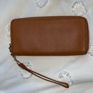 Brown Mid-size Wallet w/ Strap